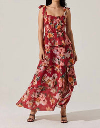 Astr - Mellorie Sweetheart Tiered Floral Maxi Dress