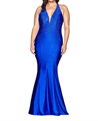 FAVIANA Sequin Halter Gown in light plum - women's dress