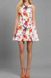 Dave & Johnny - Floral Print and Open Back Mini Dress