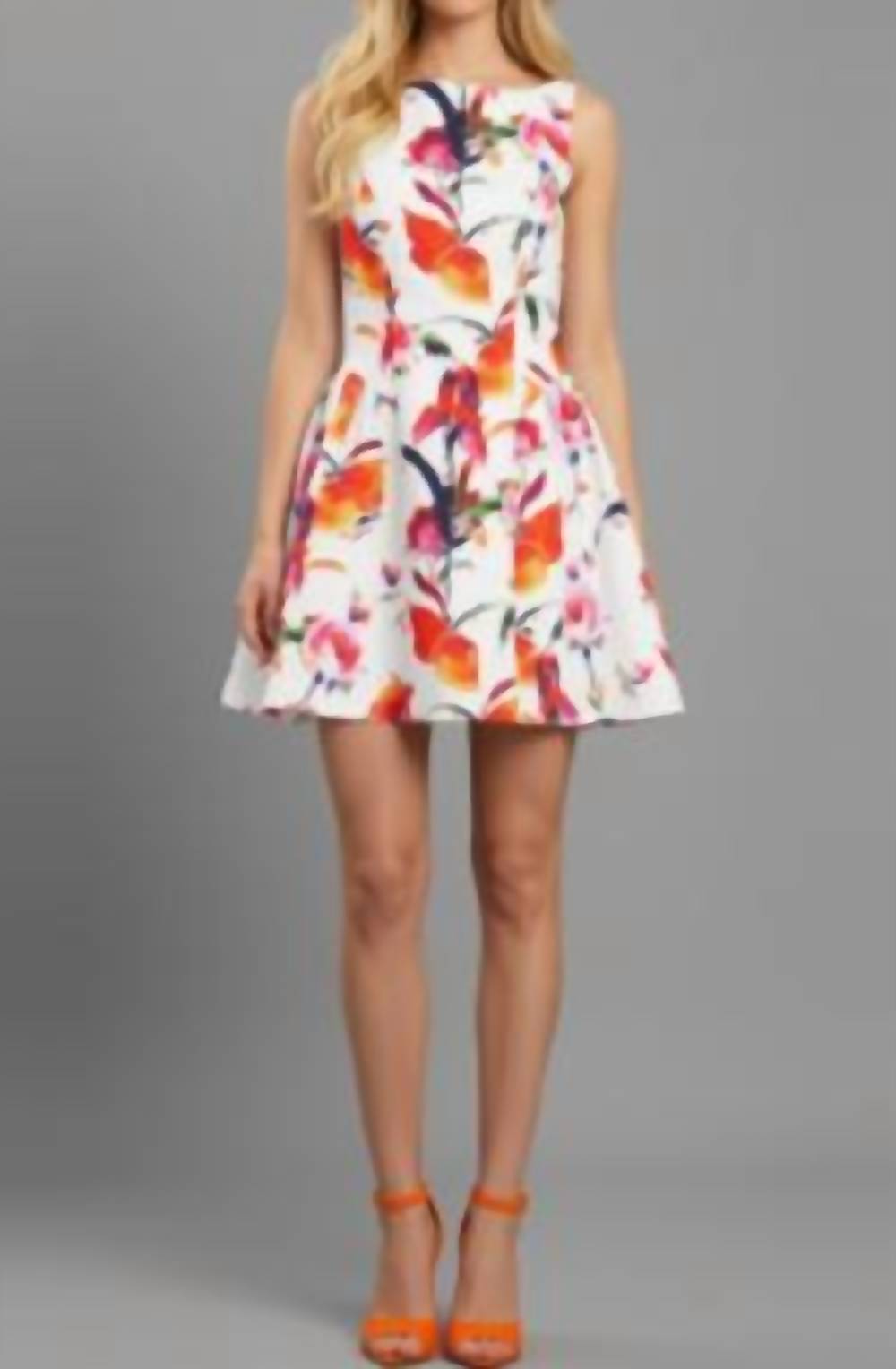 Dave & Johnny - Floral Print and Open Back Mini Dress