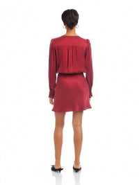 Fifteen Twenty Denise Drape Front Mini Dress in brick - women's dress - alternate view