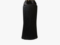 JIMMY CHOO Bon Bon Small Fringed Satin Bucket Bag in black - women's bag - alternate view