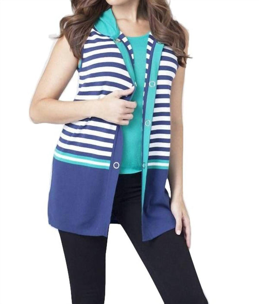 Striped Hooded Vest