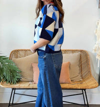 Entro - Middie Geometric Knit Top