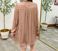 Listicle - Textured Long Sleeve Mini Dress