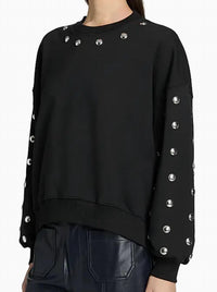 Cinq A Sept - Studded Sleeves Brandy Pullover Sweatshirt