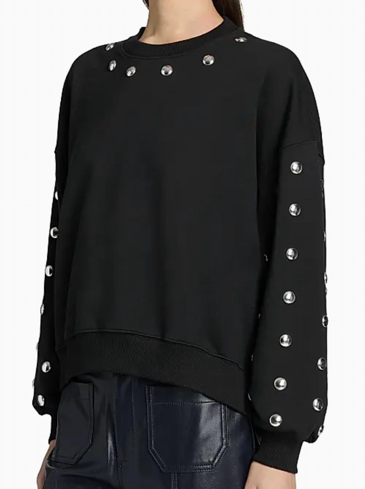 Cinq A Sept - Studded Sleeves Brandy Pullover Sweatshirt