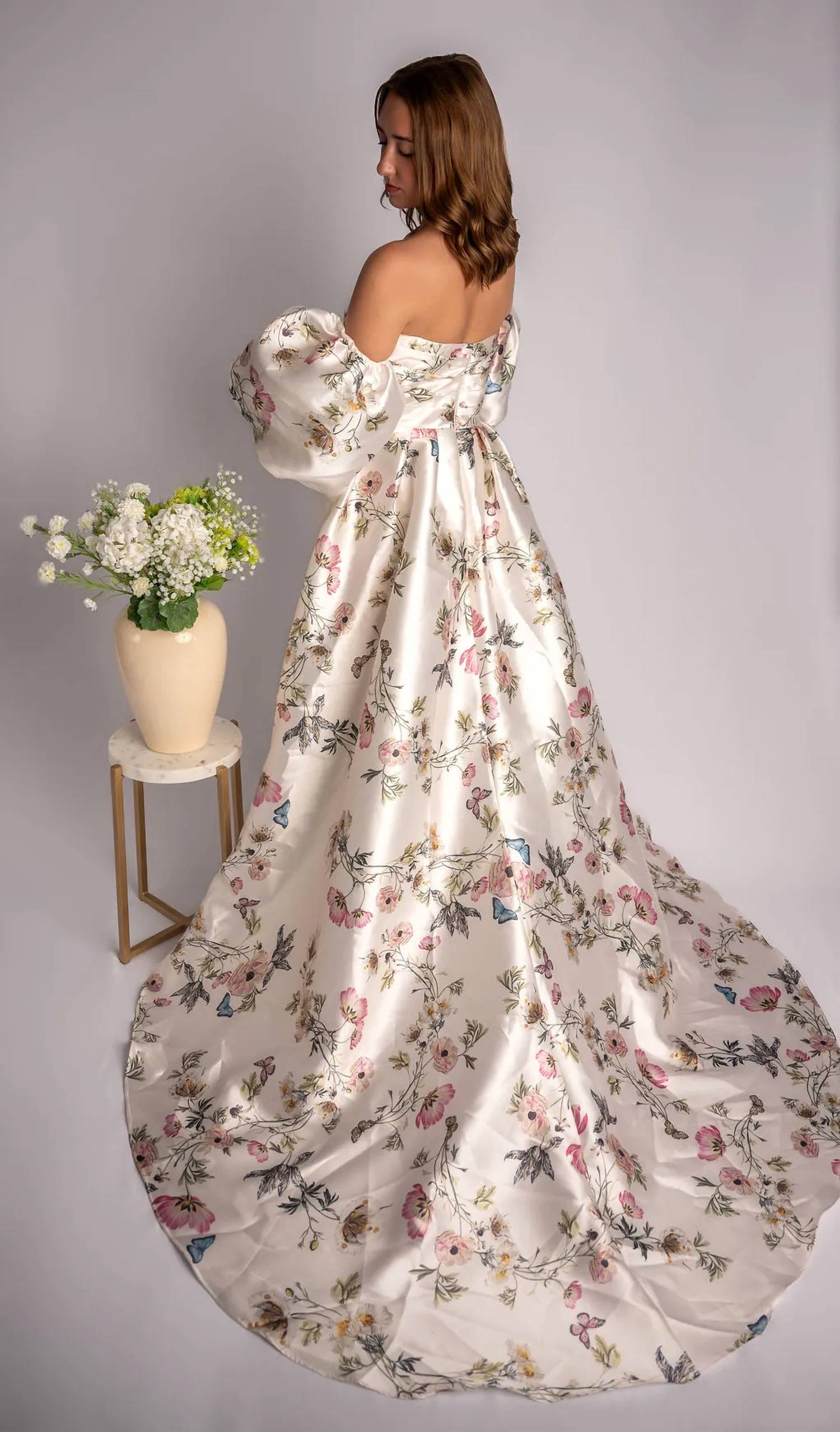 Couture Lee - Metallic Jersey Prom Gown