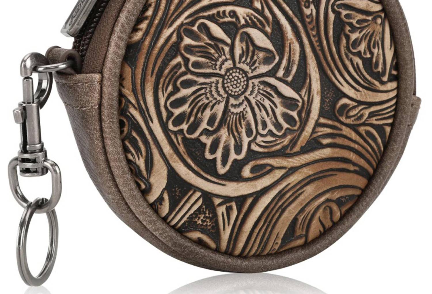 Wrangler - Women's Floral Tooled Circular Coin Pouch Bag Charm
