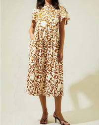 Sugarlips - Ayla Short Bell Sleeve Midi Dress
