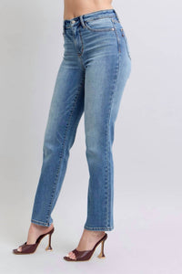 Judy Blue - Women's Vintage Wash Thermal Straight Jeans