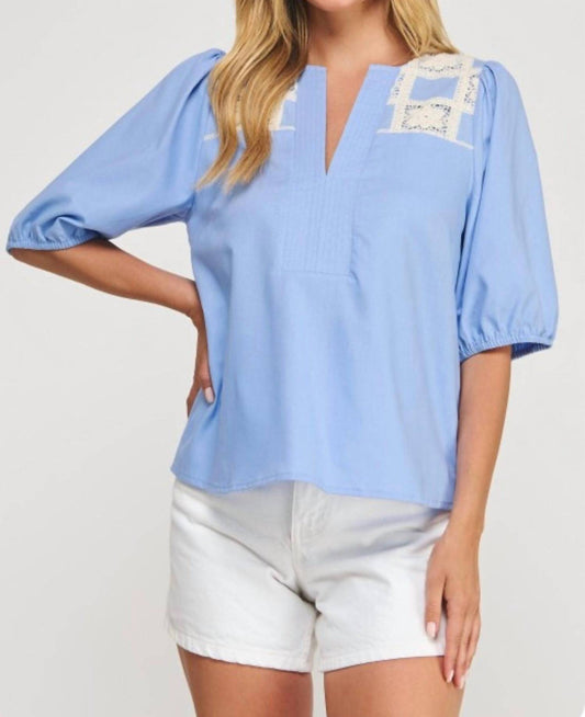 Liv - Crochet V-neck Blouse