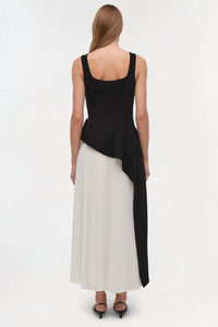 SIMKHAI Zayla Pleated Midi Dress in black multi - women's dress - alternate view