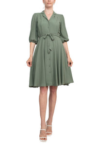 Nanette Lepore - Women's Collared Solid Rayon Dress
