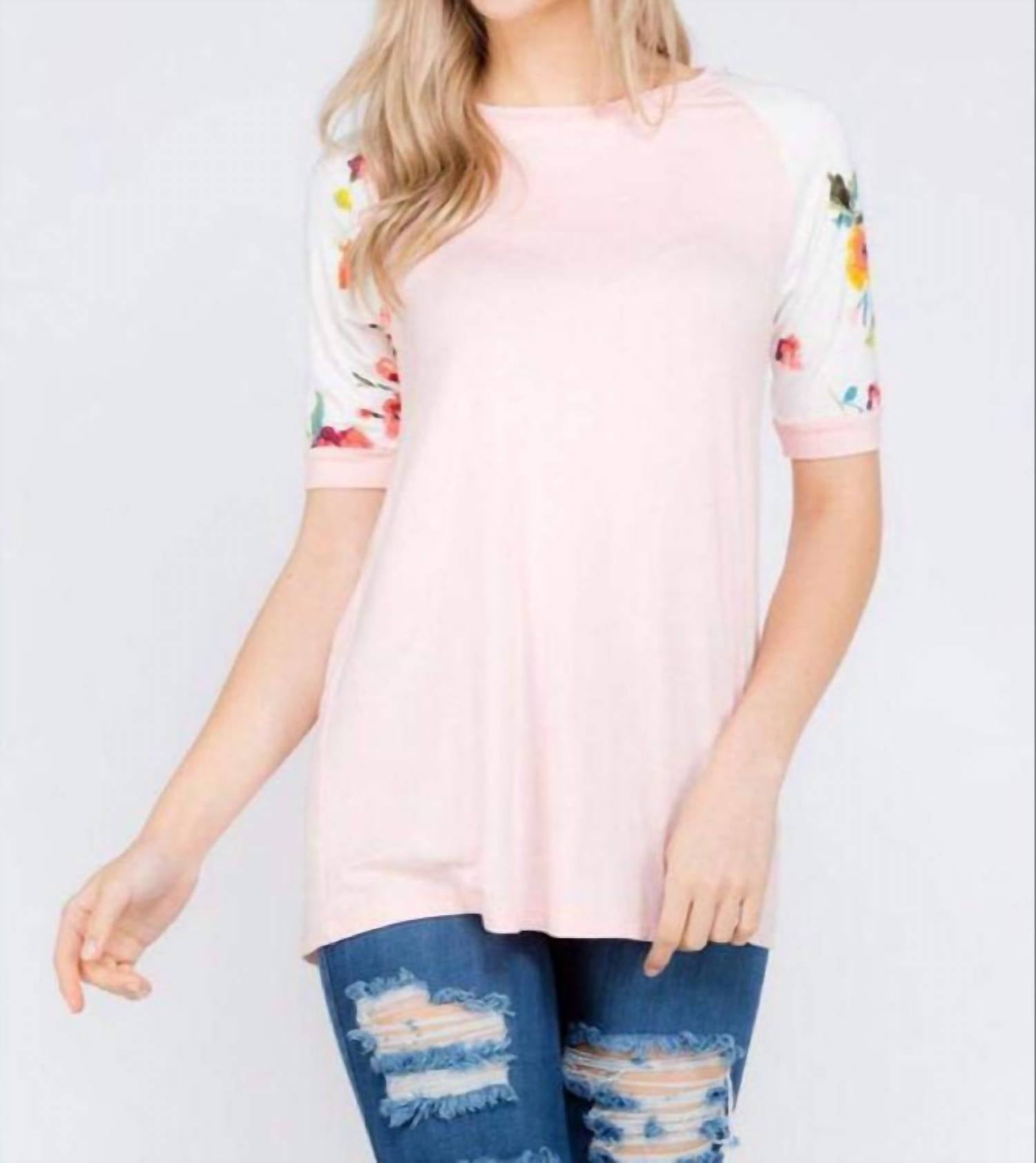Oddi - Floral Half Sleeve Tunic Top