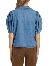 Frame - Sailor Denim Short Sleeve Blouse