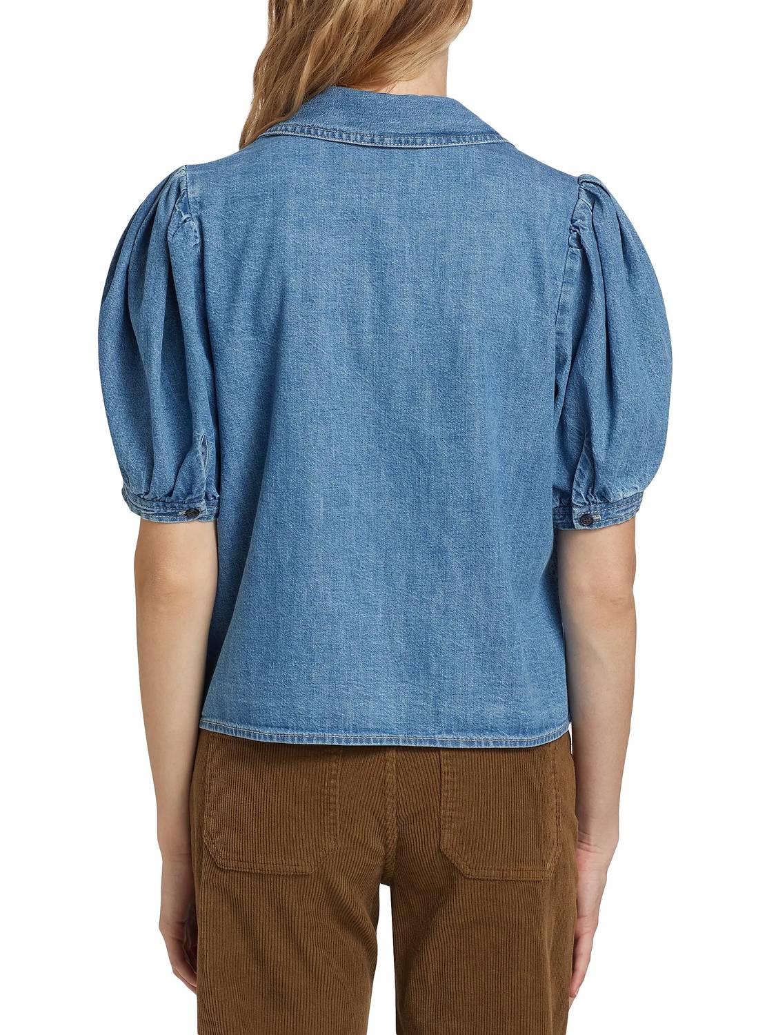 Frame - Sailor Denim Short Sleeve Blouse