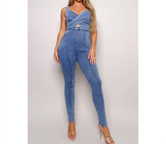 Cefian - Cut-Out Denim Jumpsuit