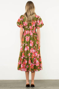 Thml - Puff Sleeve Flower Print Dress