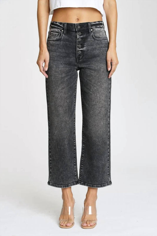 Eunina - High Rise Wide Leg Crop Jean