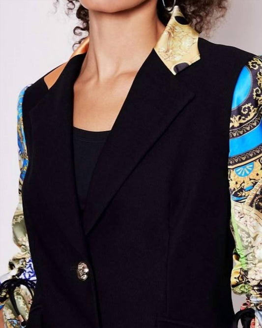 Alberto Makali - Jewel Silk Drawn Sleeve Blazer