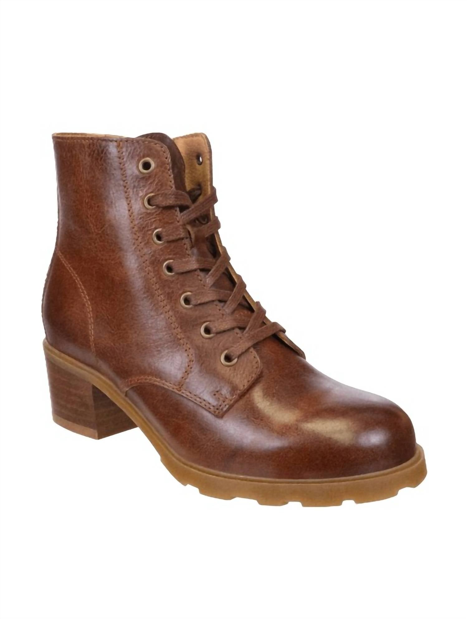OTBT Women's Arc Lace Up Boots in brown - women's shoe - detail view
