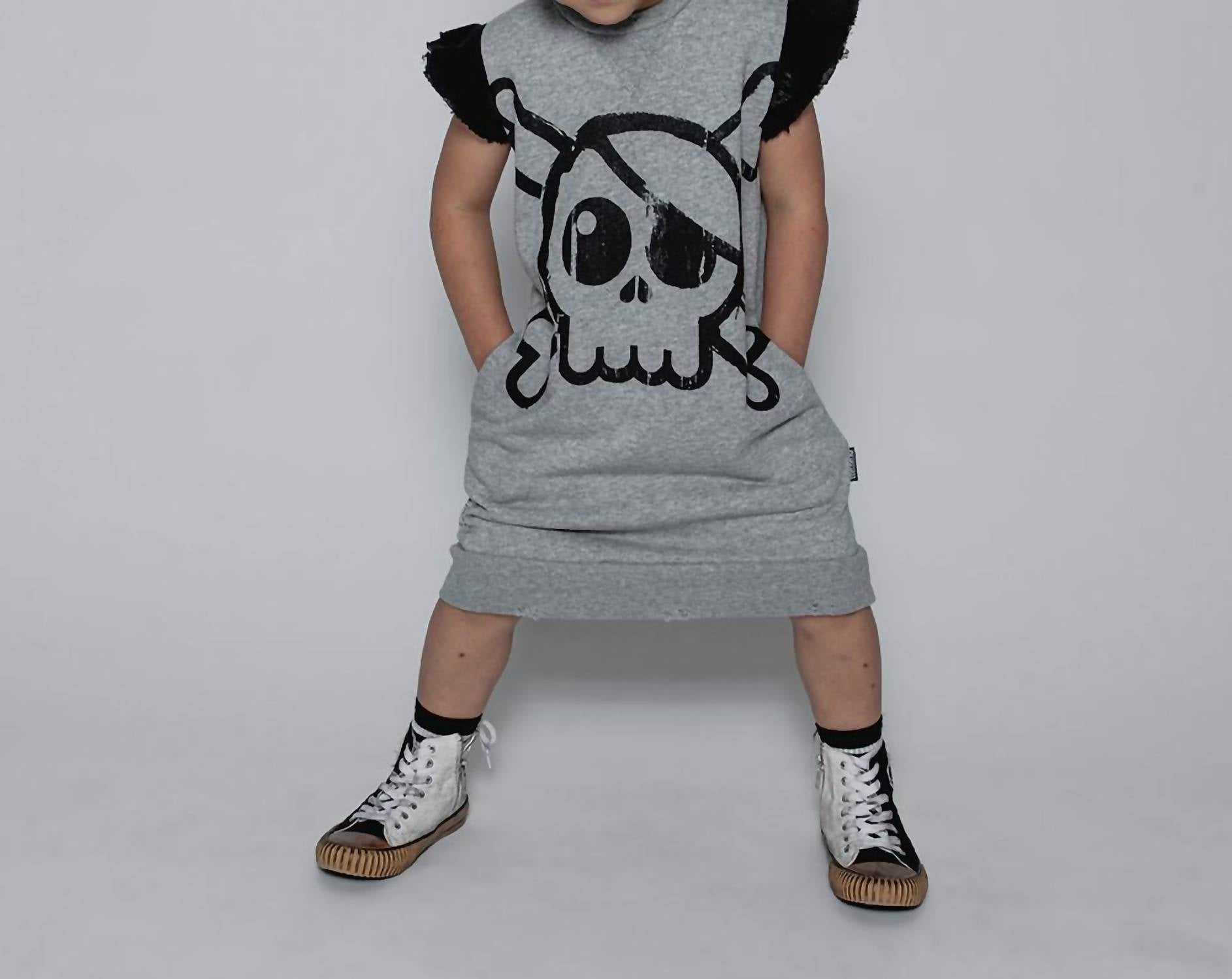 Girls Ruffled Sleeve Sweat Dress