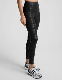 BEYOND YOGA High Waisted Midi Legging in plaid foil black - women's pants - view 4