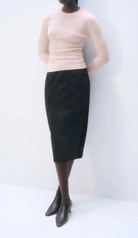 White + Warren Slim Stretch Crewneck Sweater in pink sand - women's sweater - view 4