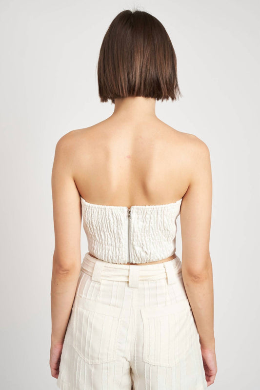 En Saison - Jewel Denim Strapless Top