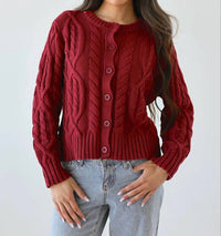 Miracle - Lucy Relaxed Cable Knit Button-down Cardigan