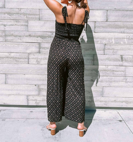 By Together - Boho Tribal Print Smocked Bodice Jumpsuit