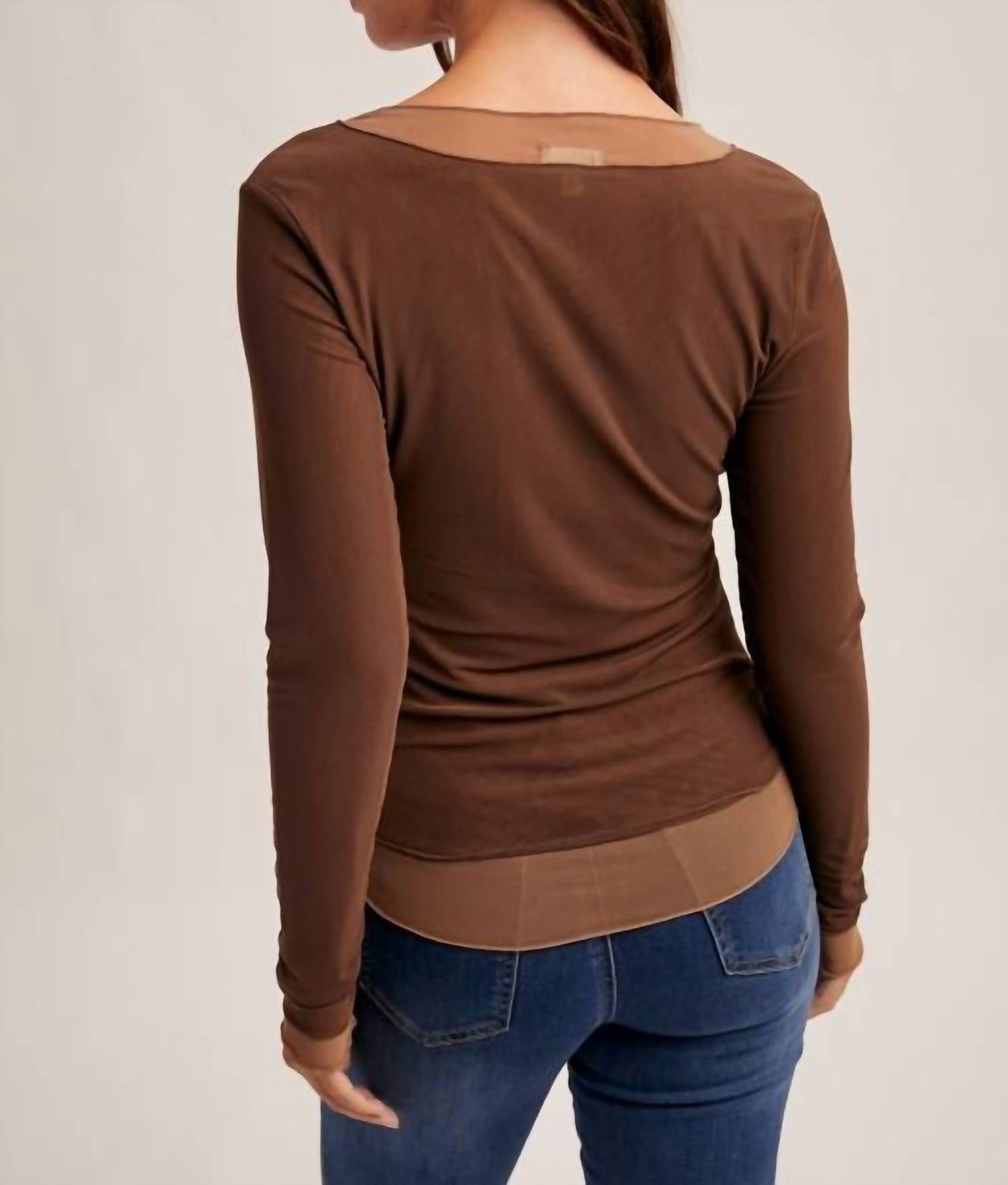 Hem & Thread - Double Layer Scoop Neck Mesh Top