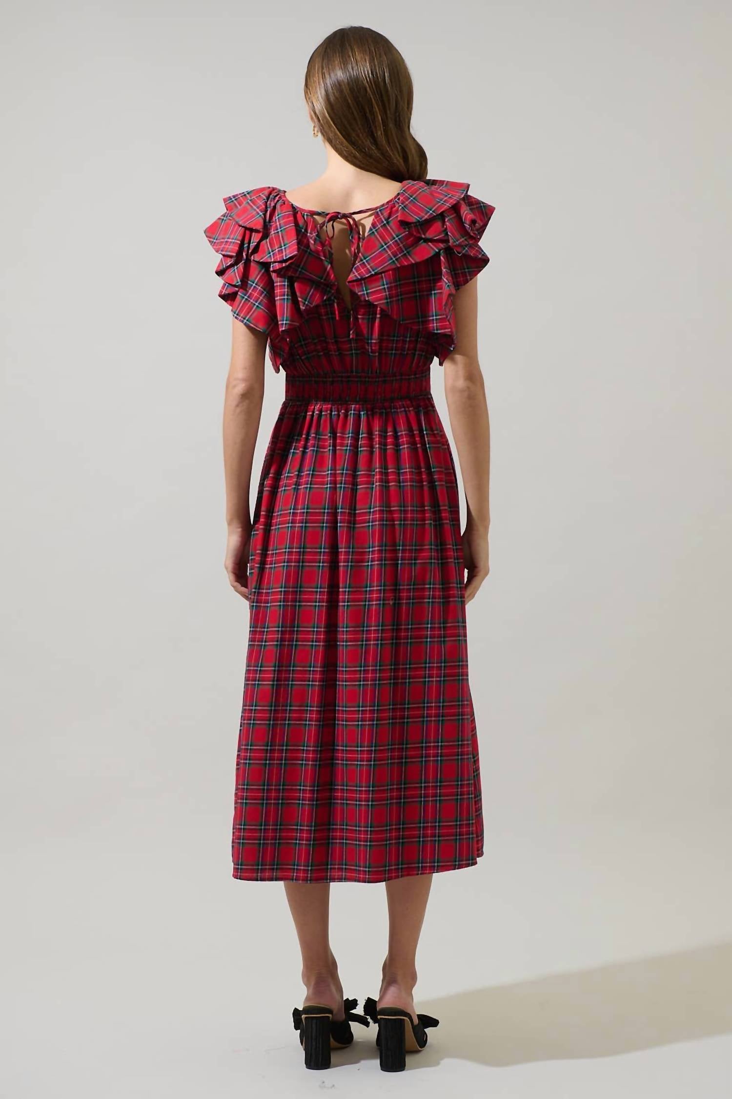 Sugarlips - Arvada Plaid Deneta Shift Mini Dress
