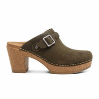 Aetrex Women's Corey Clog in olive - women's shoe - detail view