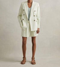 Reiss - Dianna Double Breasted Linen Blend Suit Blazer
