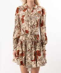 Ulla Johnson - Simona Etched Indienne Floral Silk Long Sleeve Mini Dress