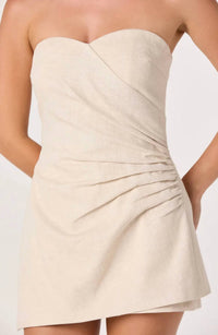 Astr - Haralda Linen Strapless Mini Romper