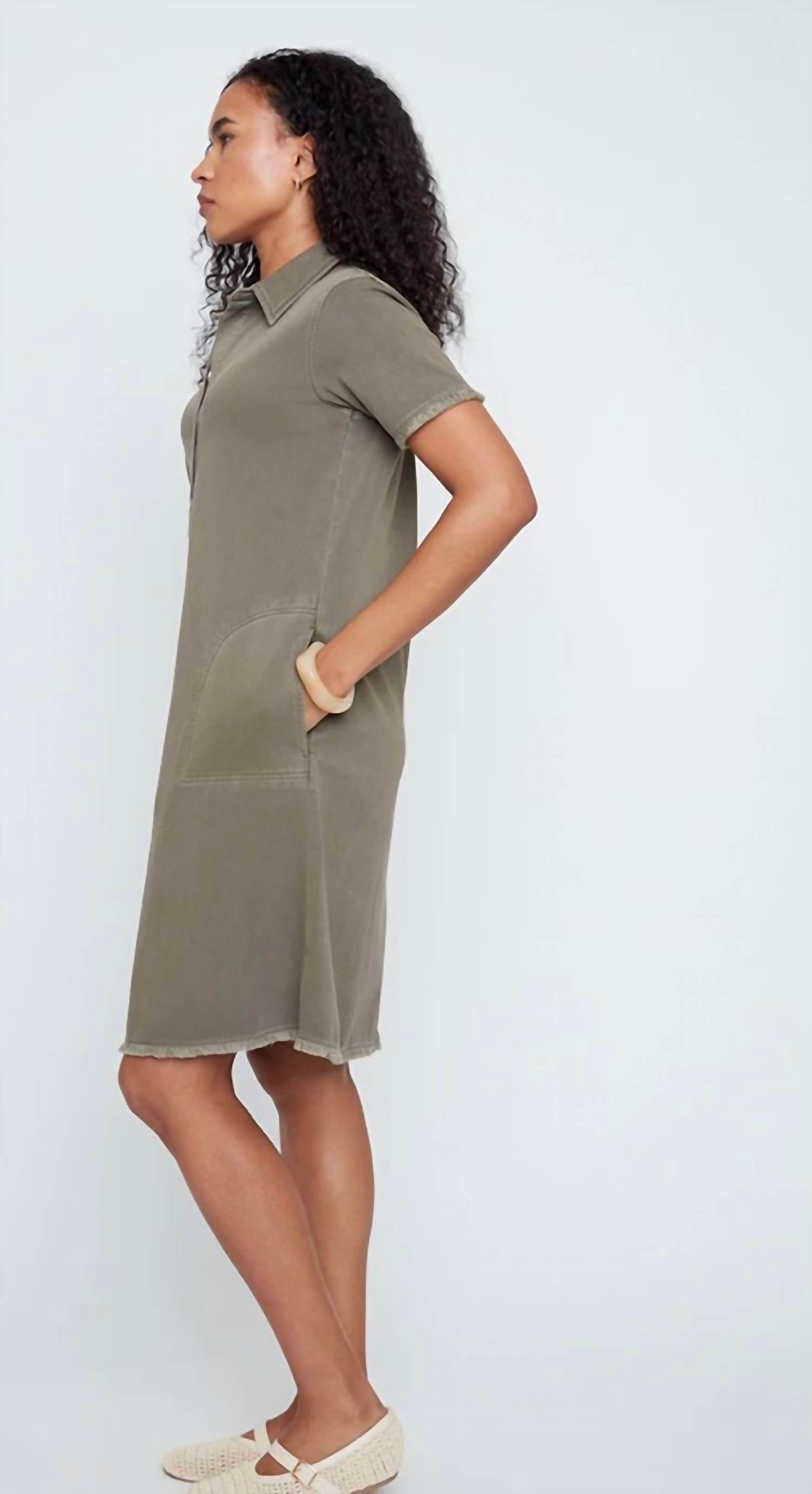 Renuar - Khaki short sleeve swing dress