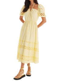 ALLISON NEW YORK EMILIA MIDI DRESS in butter - women's dress - view 4