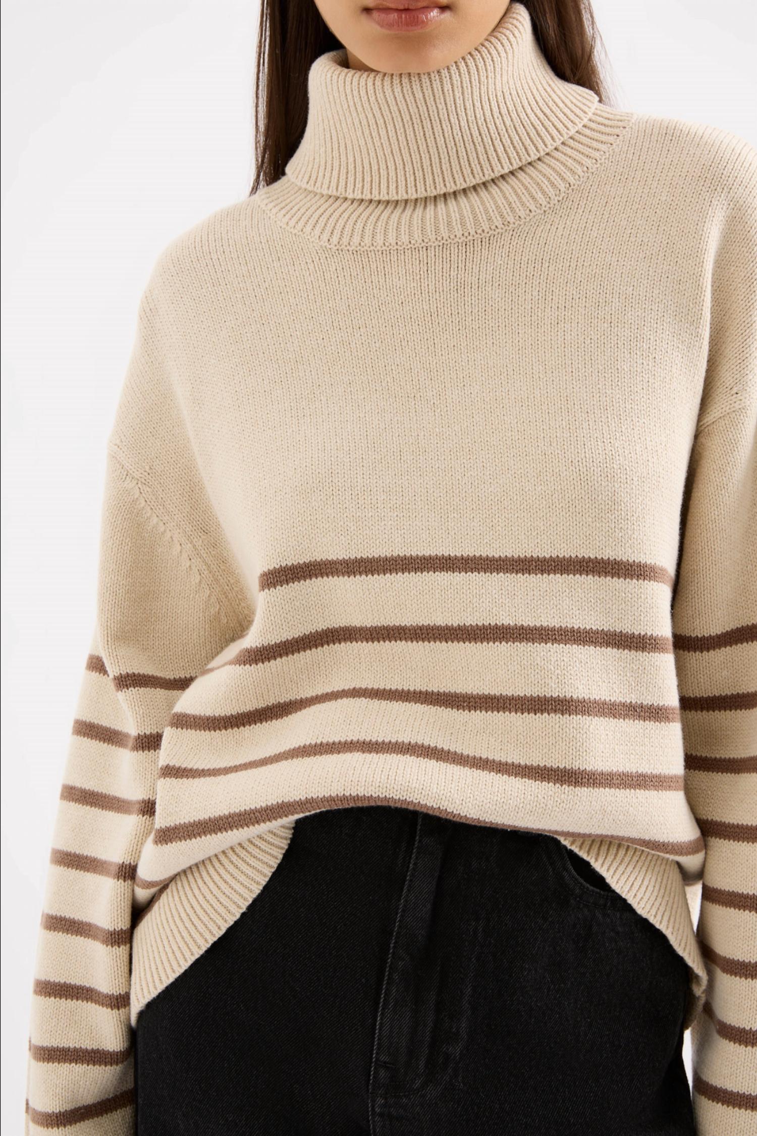 Nude Lucy Venus Turtleneck Sweater in milk stripe - women's sweater - view 4