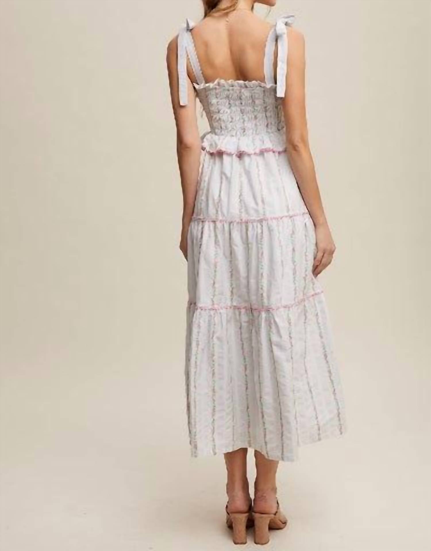 Listicle - Lovie Tiered Floral Embroidered Maxi Dress