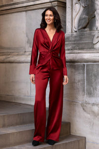 Diomi - Silk Sateen Straight-Leg Pants