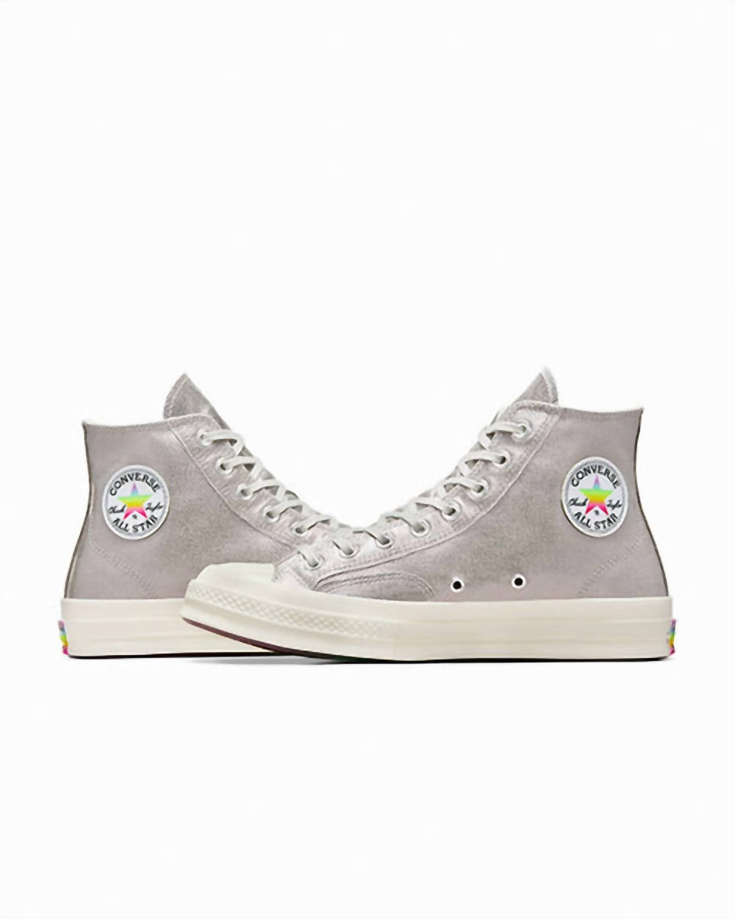 Converse Unisex Chuck 70 Pride Hi Top Sneakers in silver - women's sneaker - view 6