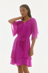 Joseph Ribkoff - Tiered Ruffle Chiffon Dress