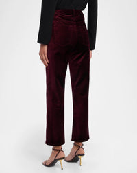 FRAME Le Sleek Straight Jeans in full glass velvet - women's pants - detail view