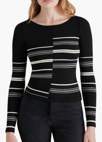 STEVE MADDEN Joanne Skimming Knit Sweater in black - women's sweater - detail view