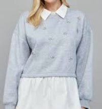 Fate By Lfd - Embellished Twofer Sweatshirt