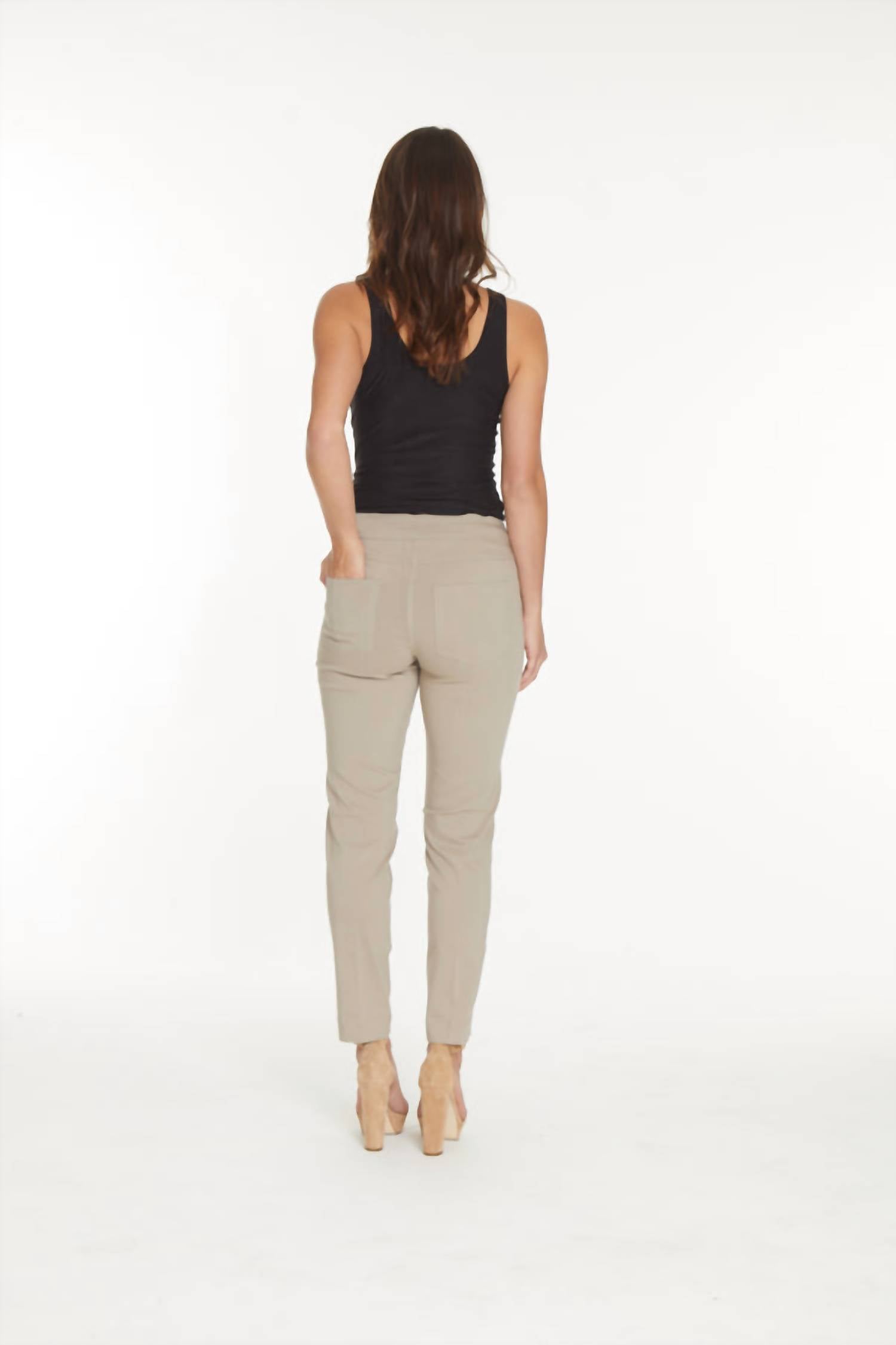 Slimsation By Multiples - Faux Pocket Ankle Pants