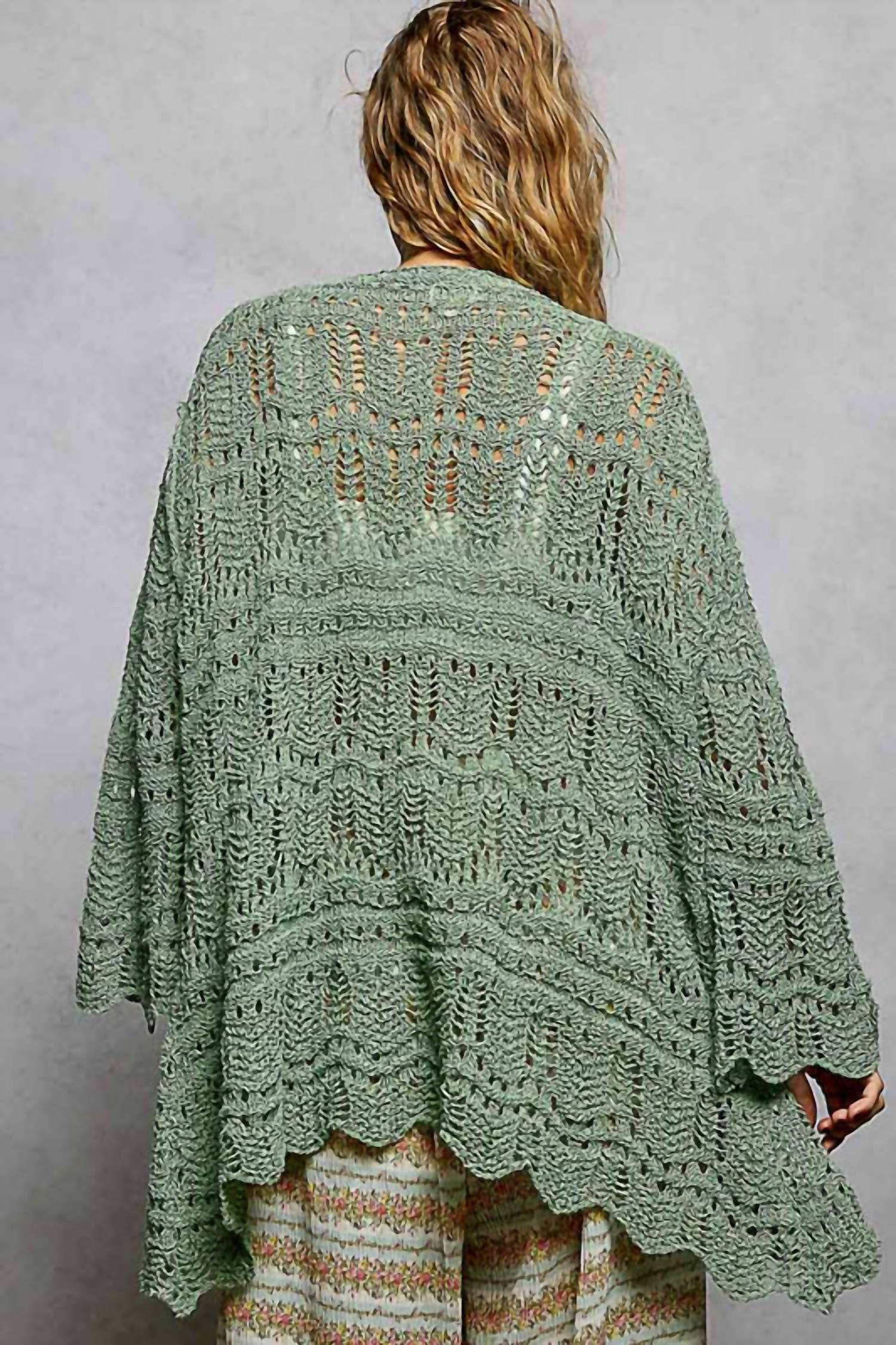 Pol - Long Sleeve Crochet Sweater Cardigan